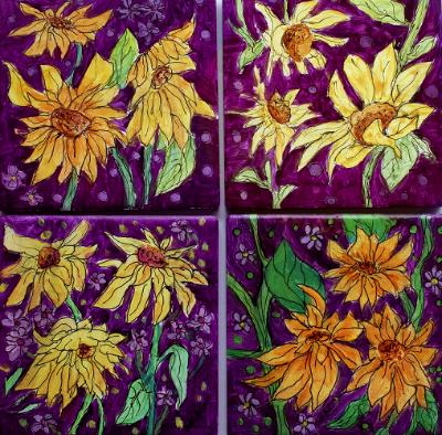 Coaster Sunflowers #2 Tiles