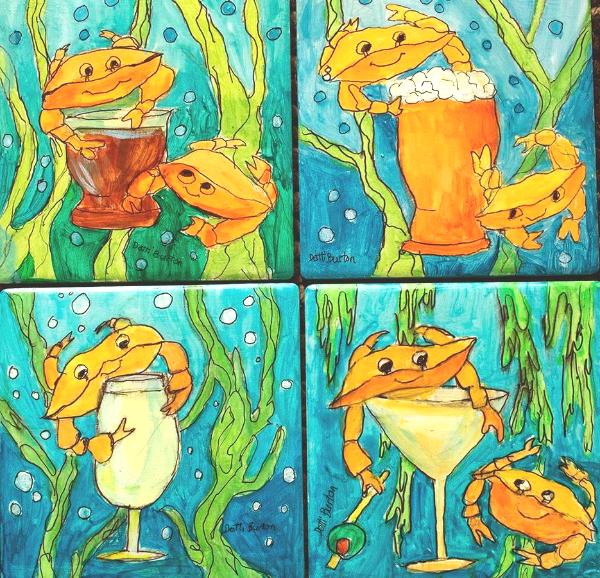 Coaster Crab & Cocktail Tiles