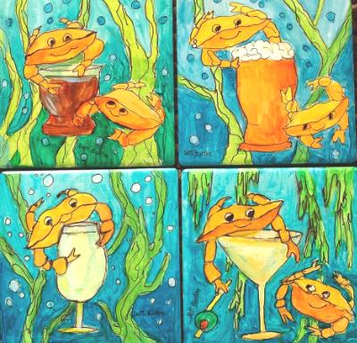 Coaster Crab & Cocktail Tiles