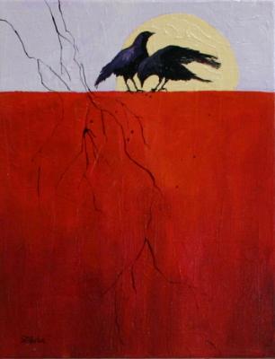 Two Crow with Twigs