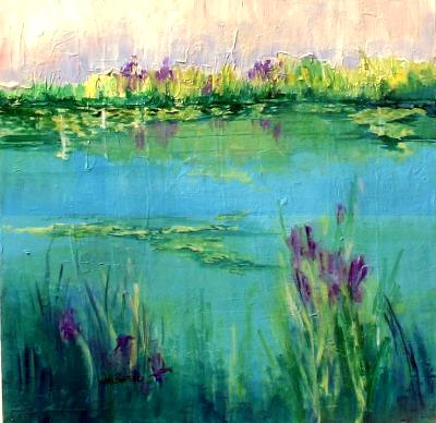 Pond with Iris